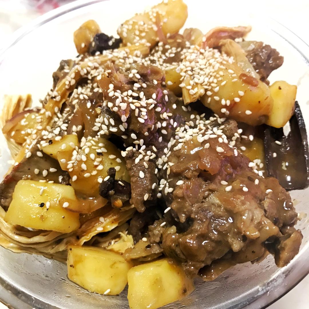 酱烧黑椒牛排骨