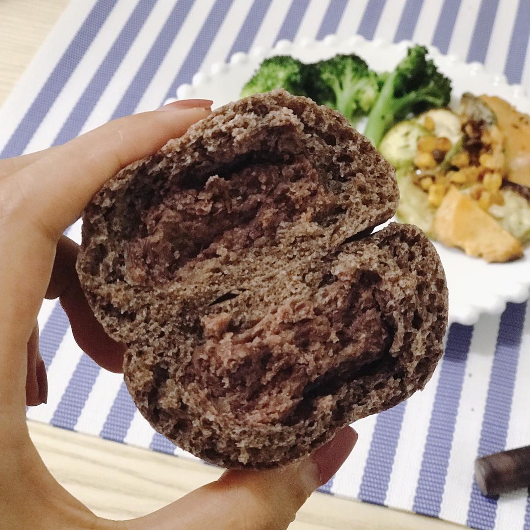 百分百纯黑麦馒头/小馅料馒头（低热量低gi健身减脂健康好美食）