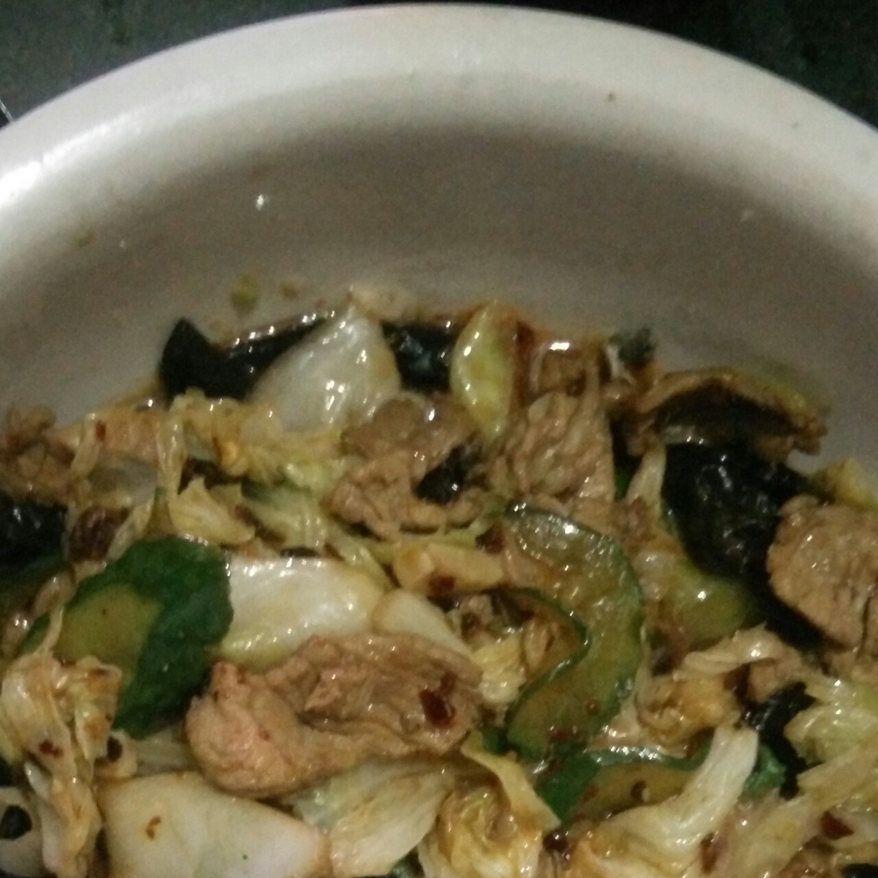 自制白菜黄瓜炒肉