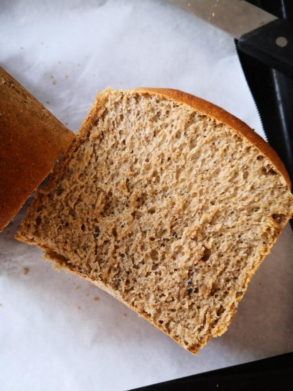 65%全麦吐司 王后粗麸/粗粒全麦粉 无奶低糖低油也可以很松软的粗粒全麦吐司