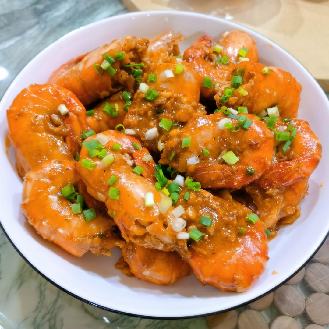 芥末蒜蓉罗氏虾（简易版）