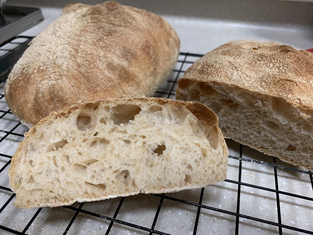 全麦恰巴塔（免揉、一次成功！）