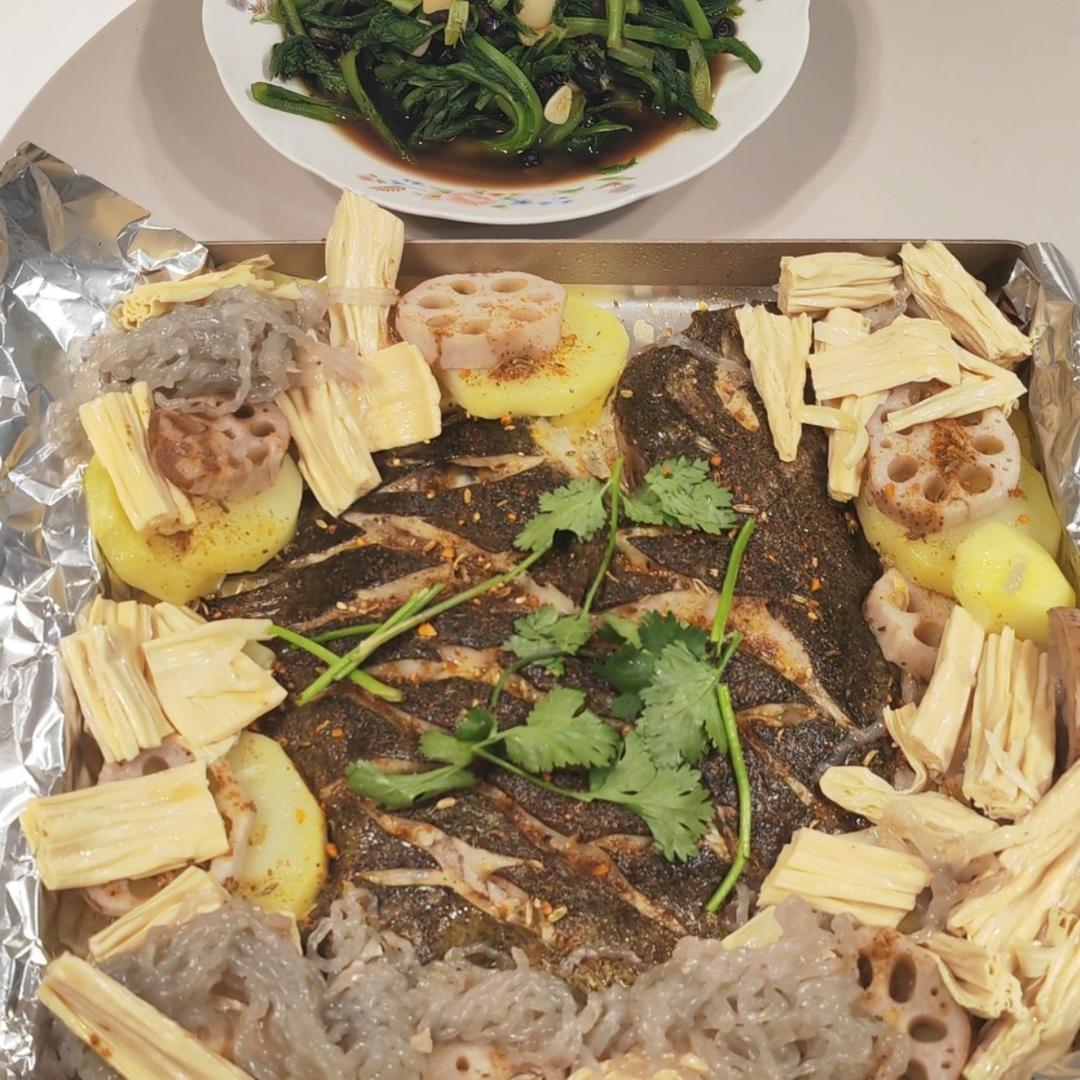 宴客硬菜烤多宝鱼