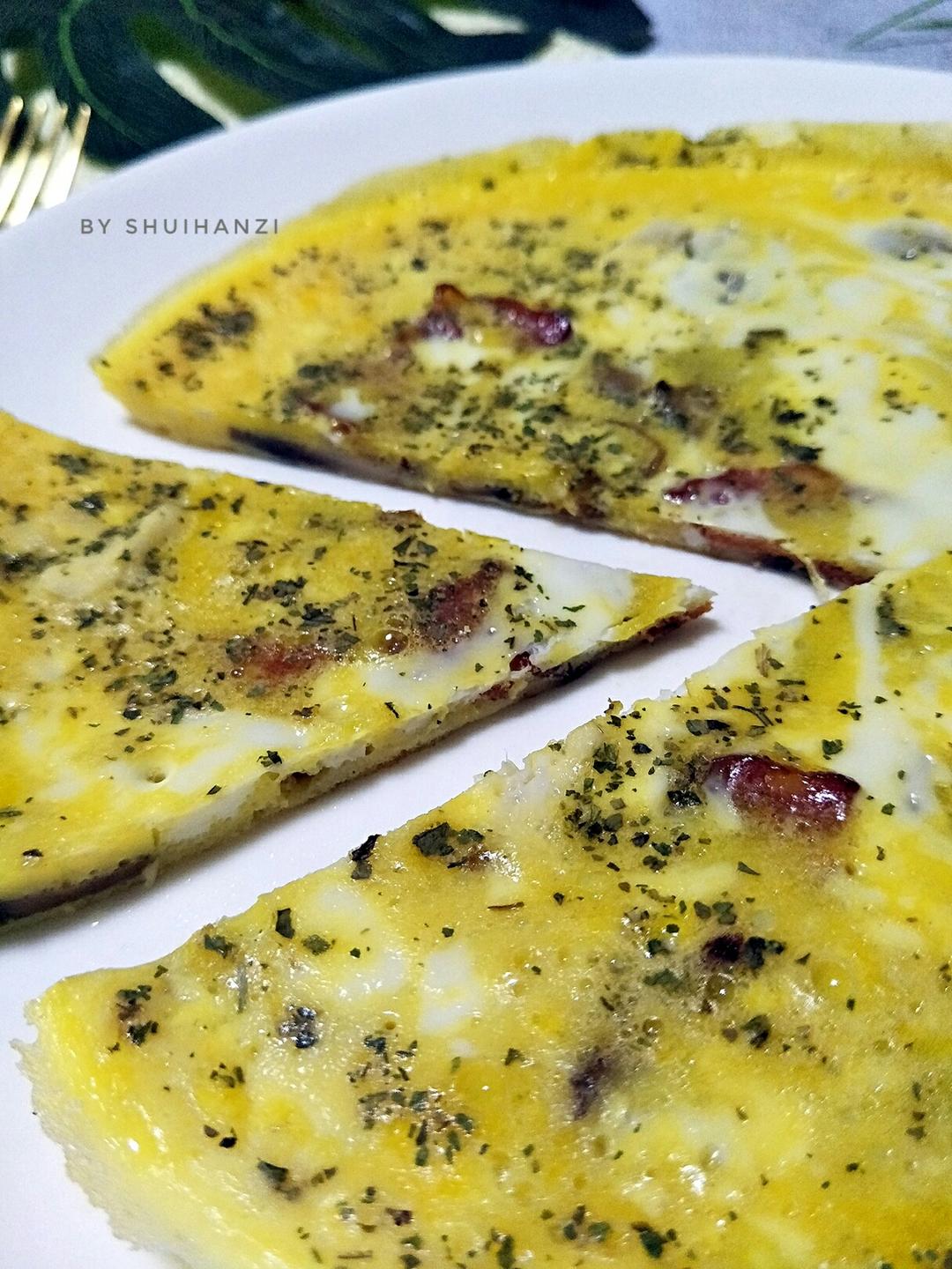 培根口蘑蛋饼的做法