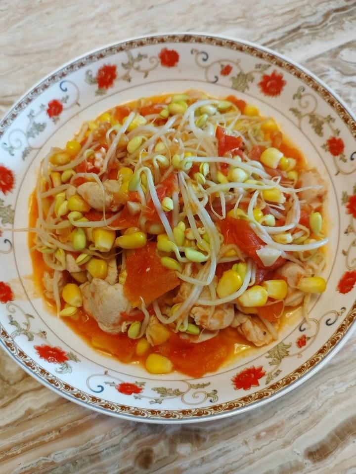 玉米粒炒鸡丁｜嫩嫩的好吃！