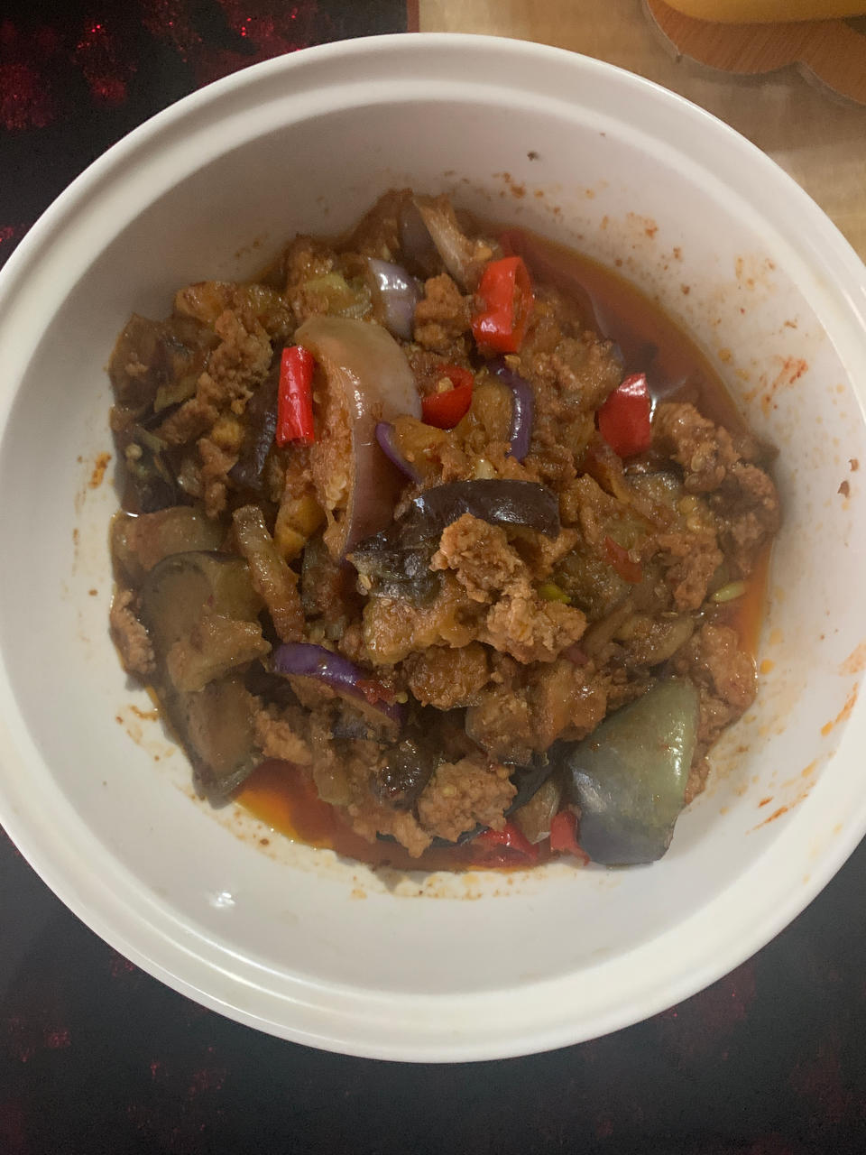 红烧肉沫茄子