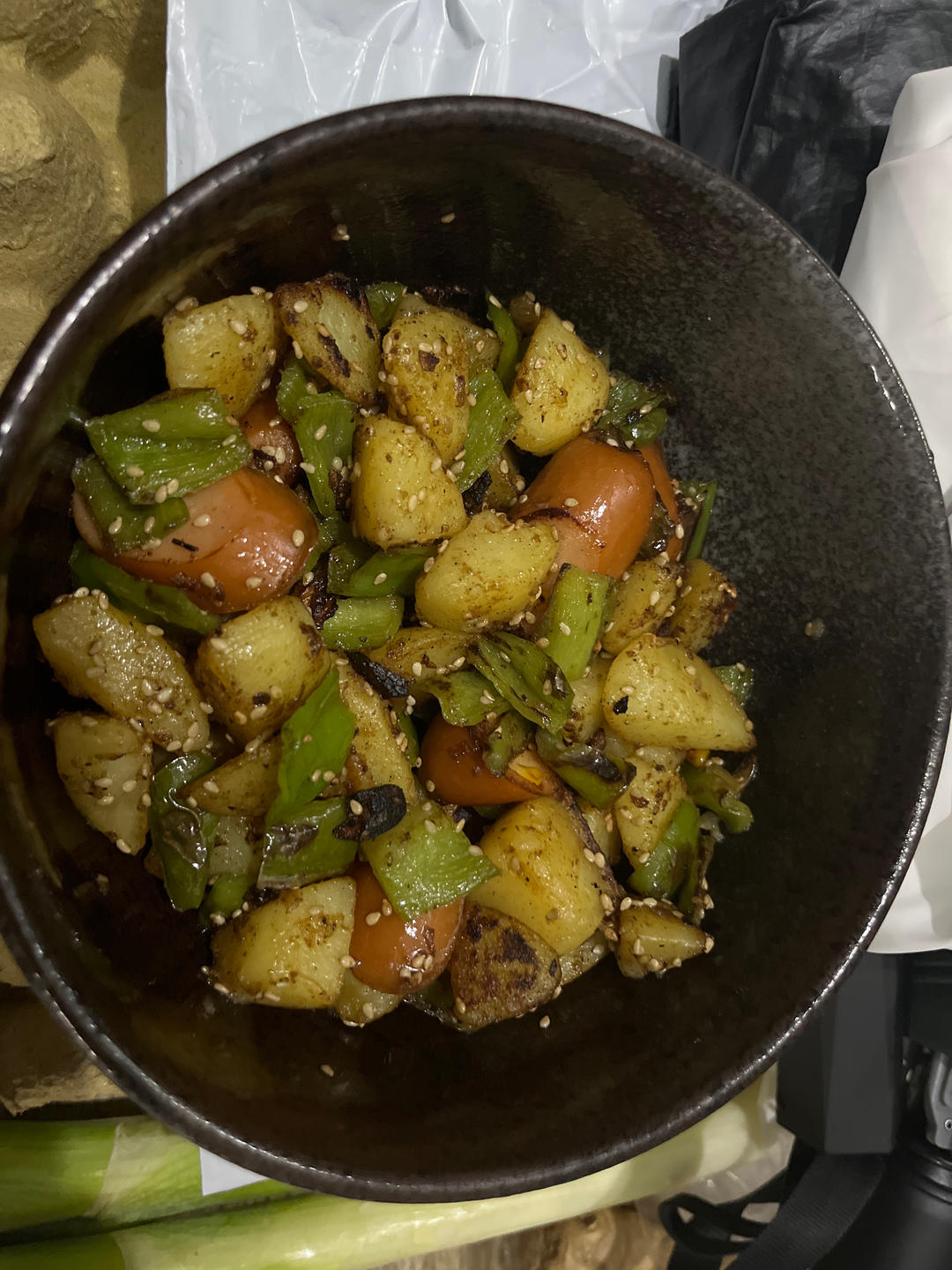 香辣过瘾的孜然土豆火腿，比路边摊还好吃