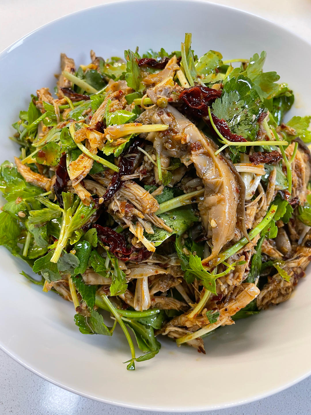 减脂健身｜凉拌手撕鸡丝（香辣&麻油版）