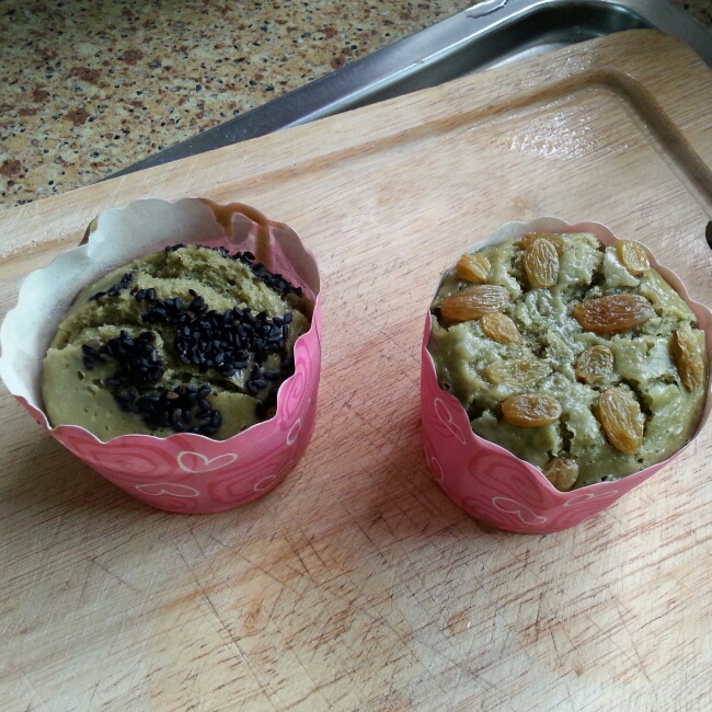 蒸抹茶红豆糕