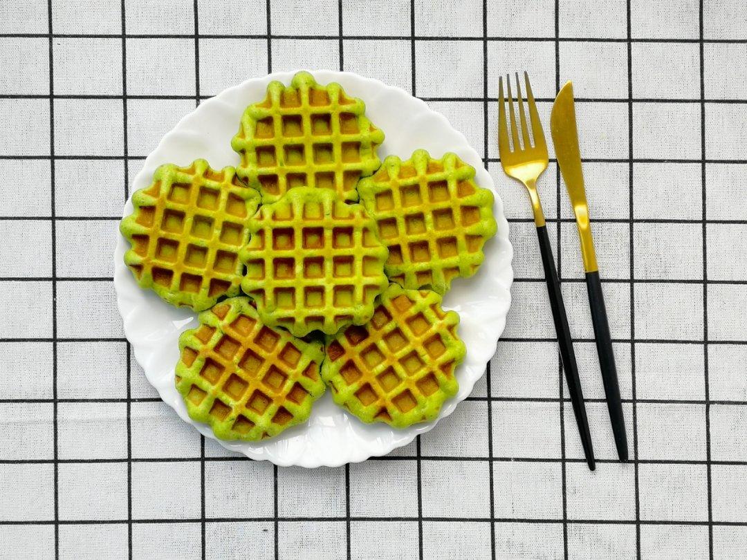 比利时菠菜华夫饼~发酵型更好吃~格子松饼