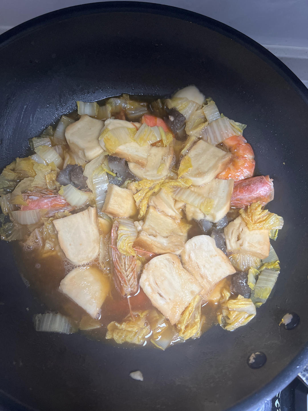 白菜脂渣烩火烧