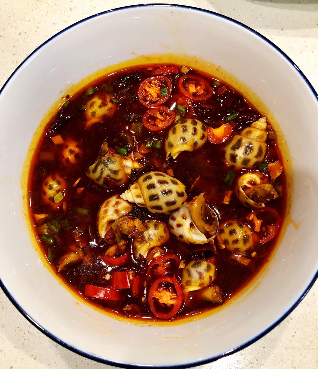 肖肖961做的辣酒煮花螺