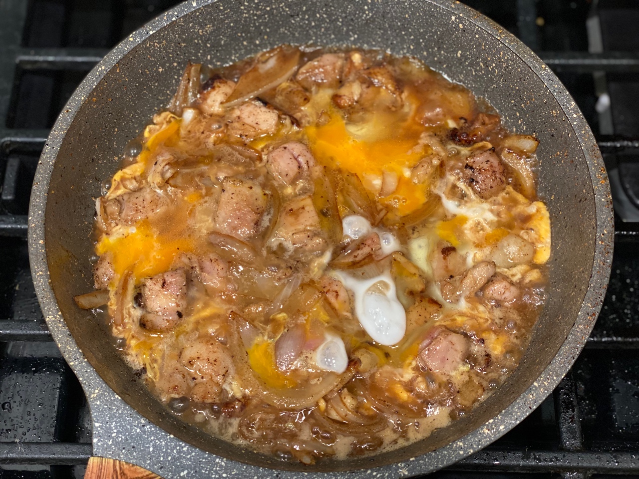 亲子丼【滑蛋鸡肉盖饭】的做法 步骤8