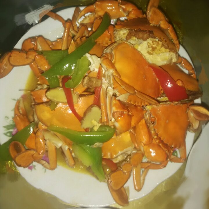 姜葱炒花蟹