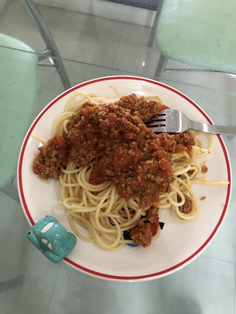 （完胜必胜客的）番茄肉酱意大利面～