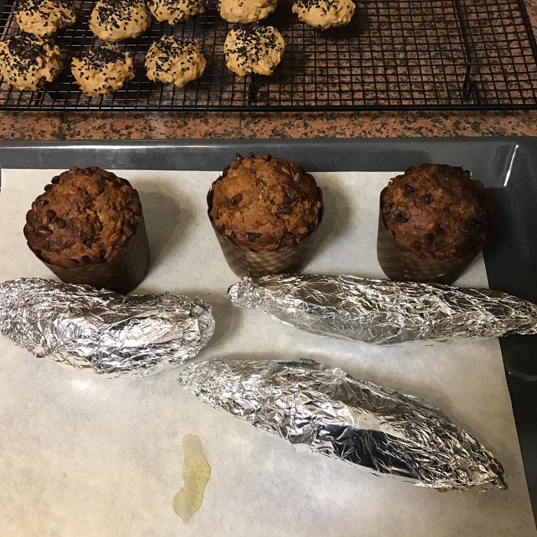 香蕉核桃巧克力马芬