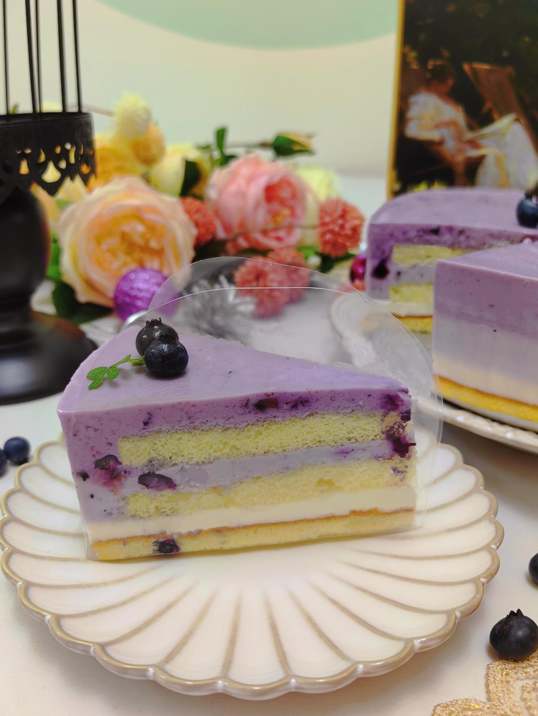 颜值超高的蓝莓酸奶双色慕斯蛋糕！