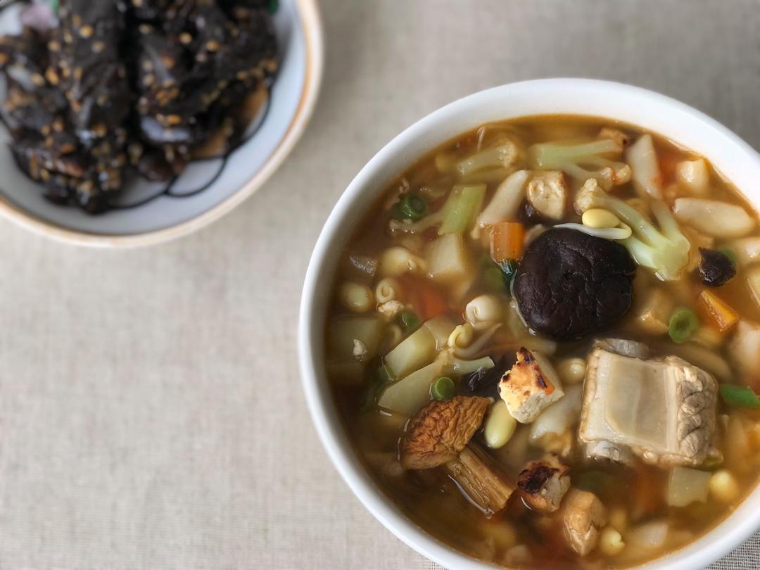 排骨汤烩麻食