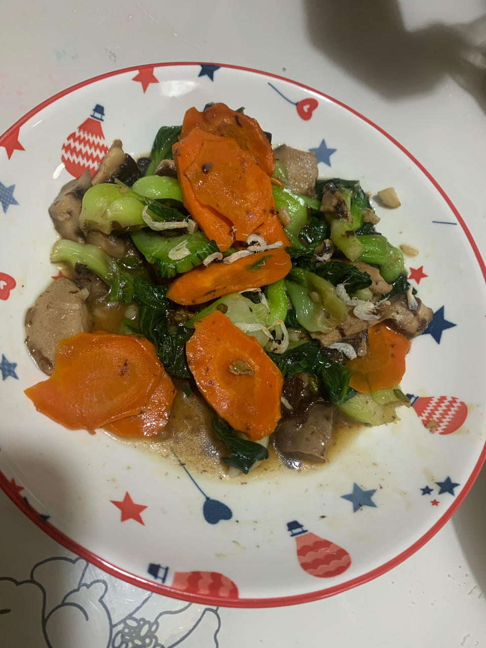 🉐️吃素系列：少油少盐的十分钟小炒：蘑菇炒油菜