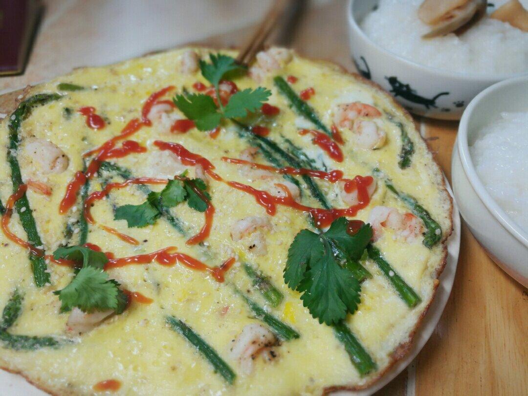 芦笋虾仁早餐蛋饼