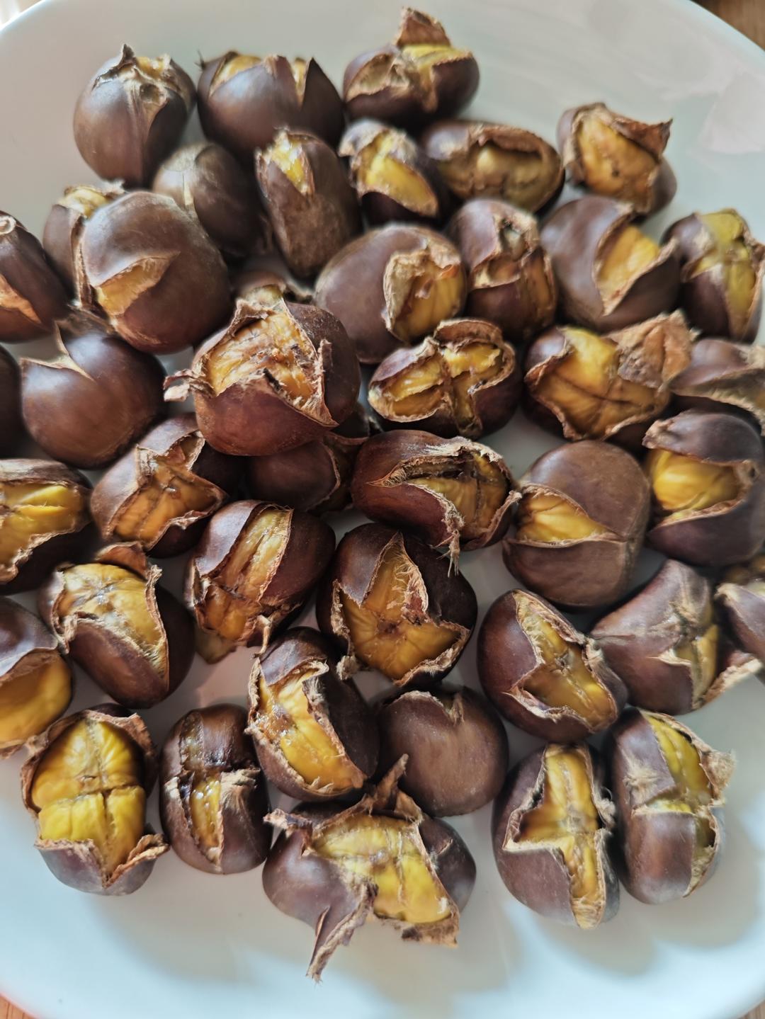 空气炸锅烤板栗，十五分钟不切口！