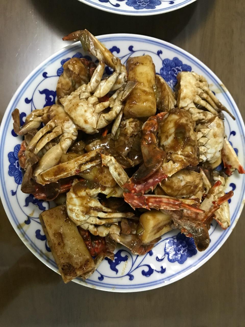 姜葱年糕炒蟹