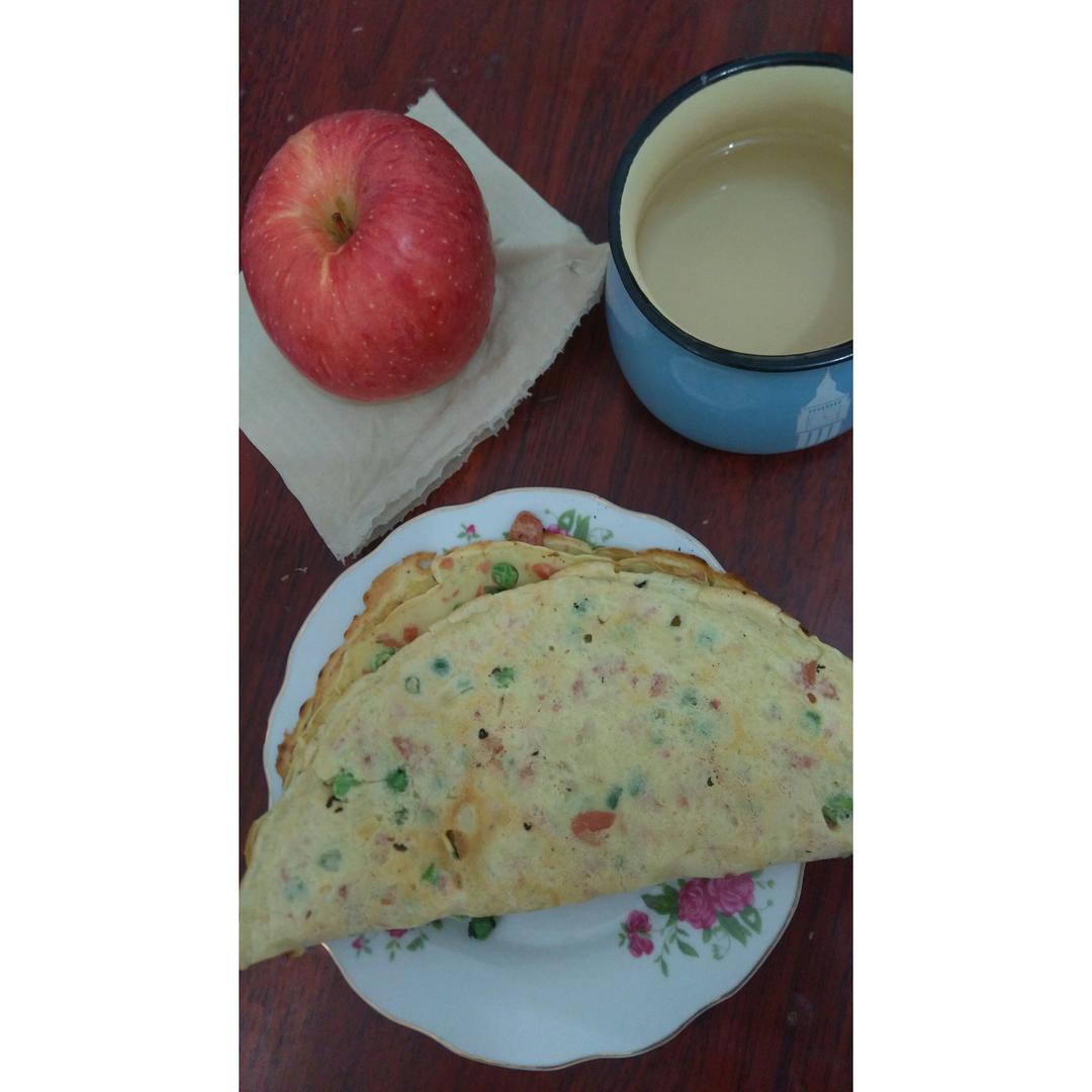 火腿肠葱花鸡蛋饼