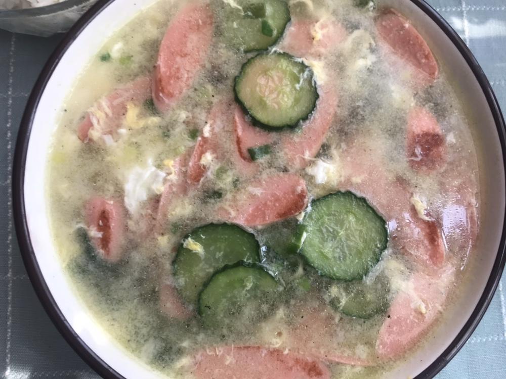 黄瓜鸡蛋火腿汤