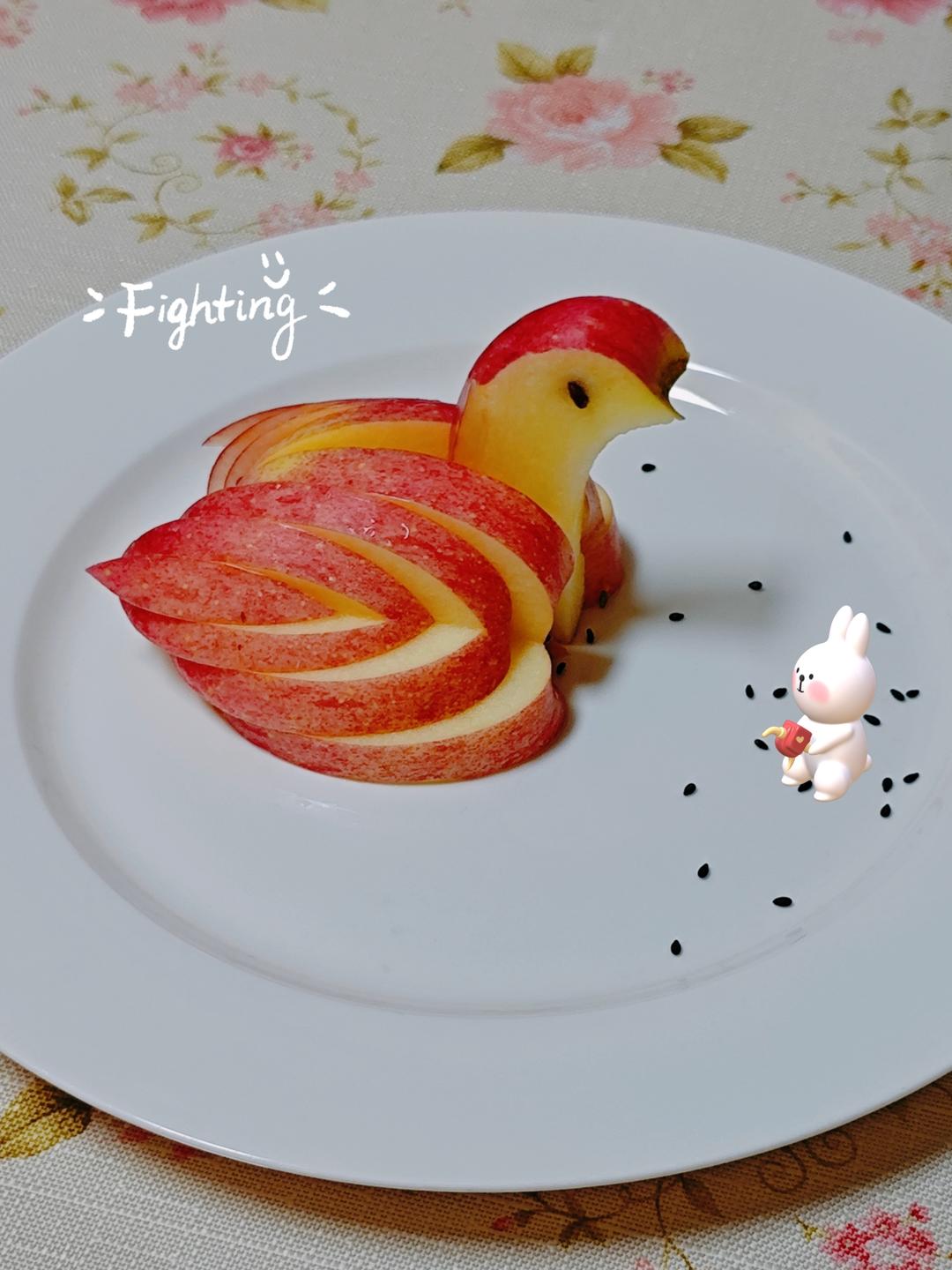 苹果天鹅——水果摆盘基础