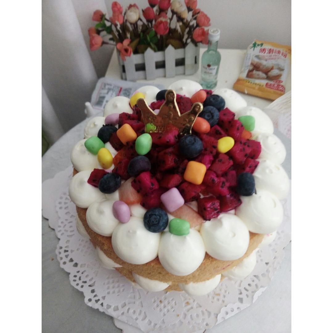 【零失败】不会裱花没关系的水果裸蛋糕 芒果裸蛋糕 完美戚风胚