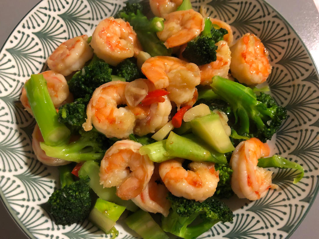 低脂低卡减脂餐～黑椒虾仁西兰花