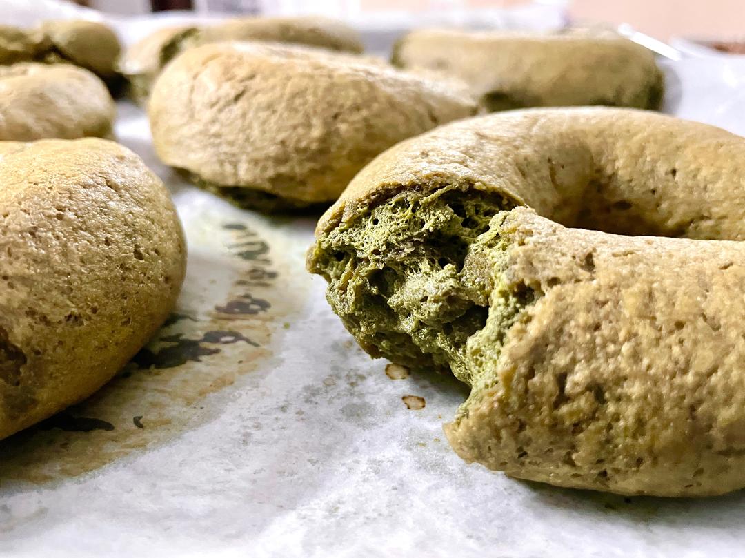 Butter Milk Matcha Bagel