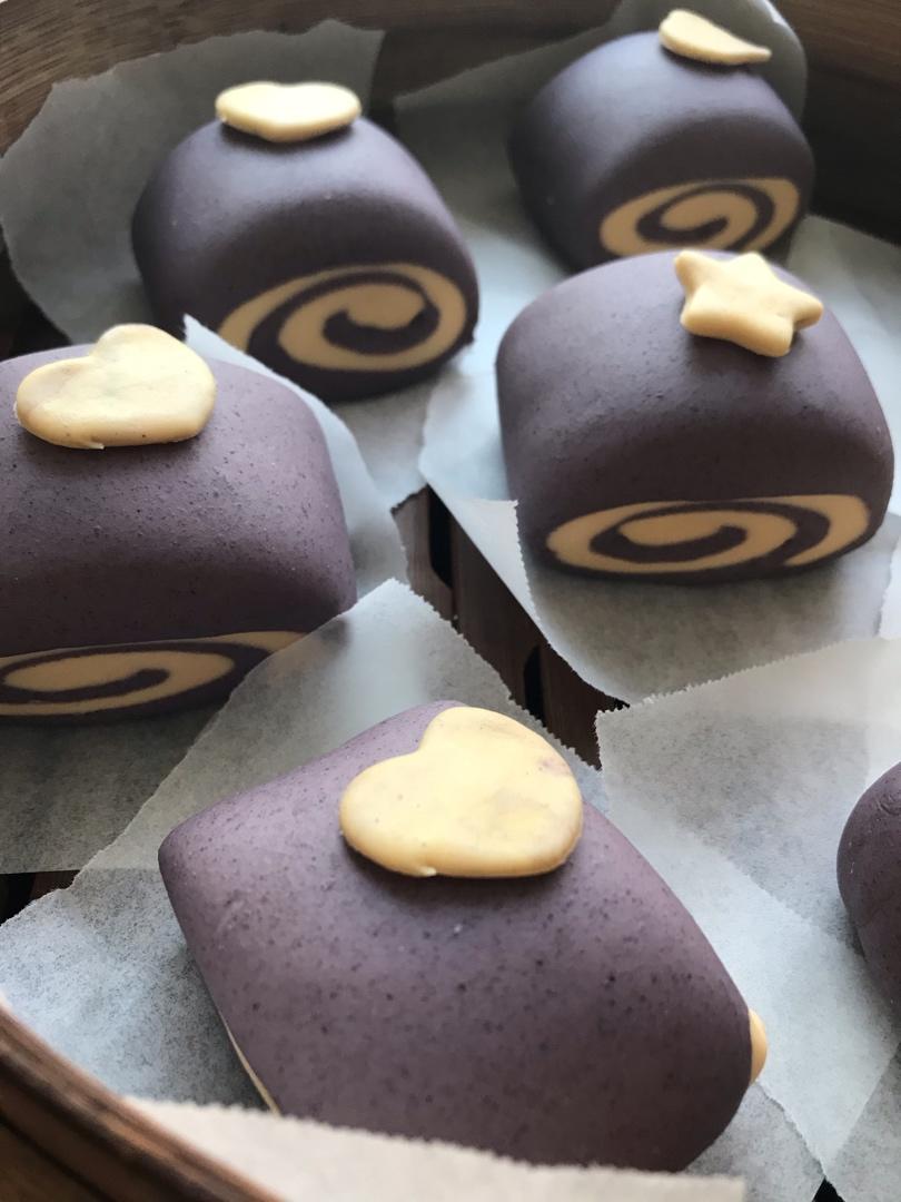 黑米粉刀切馒头