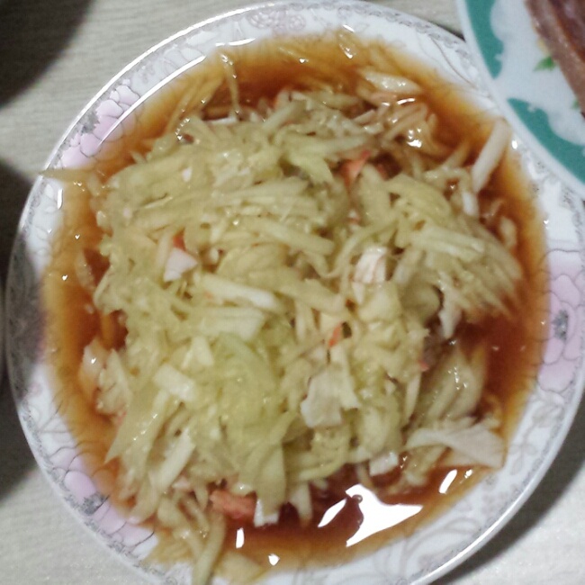 凉拌粉丝白菜心