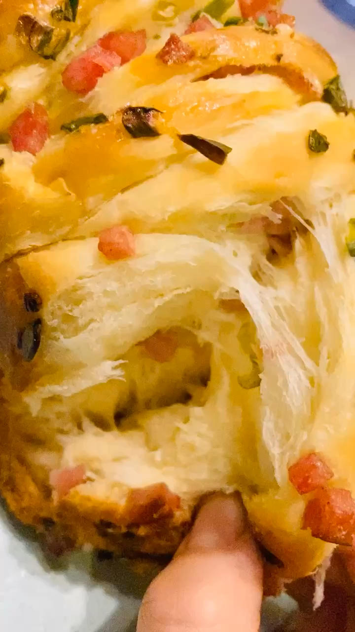 香葱火腿肉松手撕面包