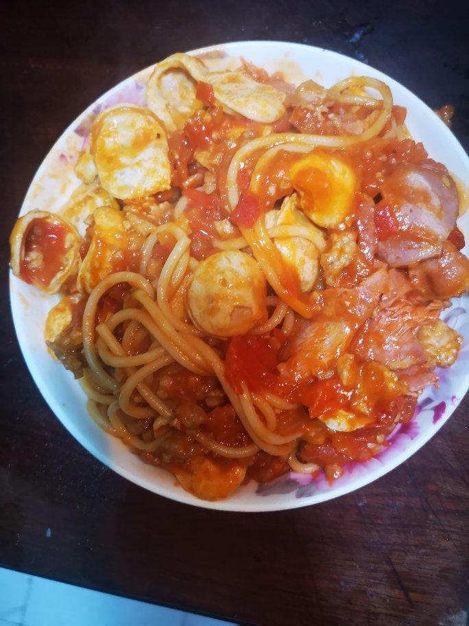 （完胜必胜客的）番茄肉酱意大利面～
