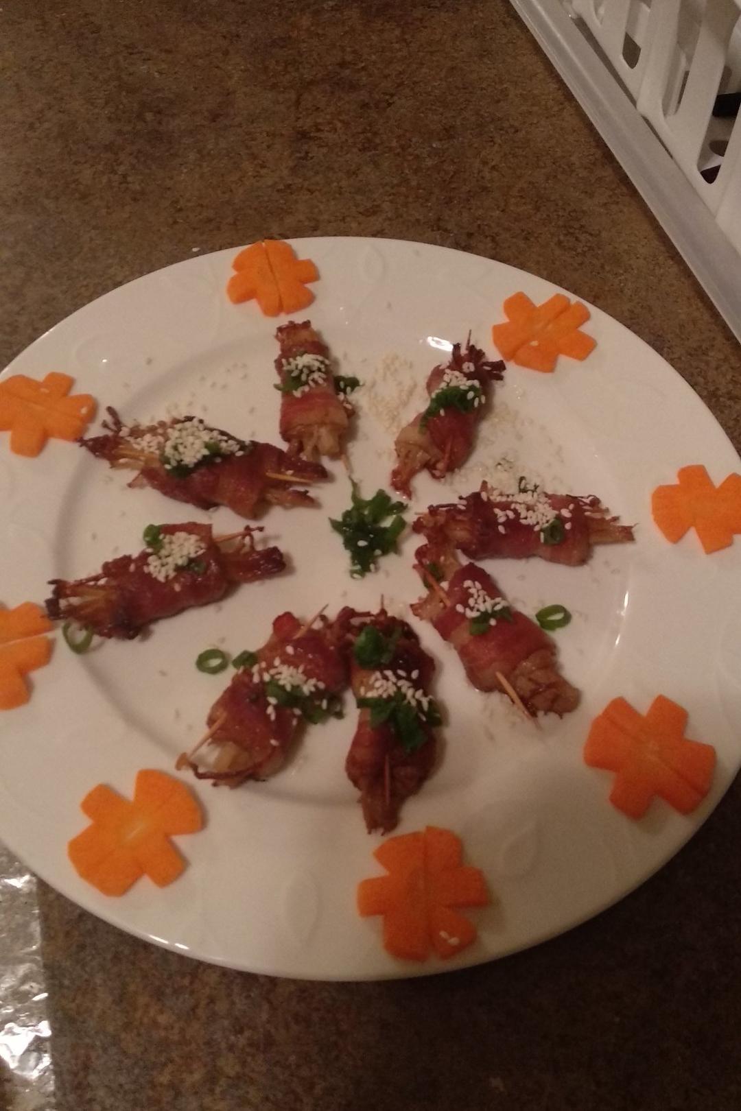 香煎培根金针菇卷