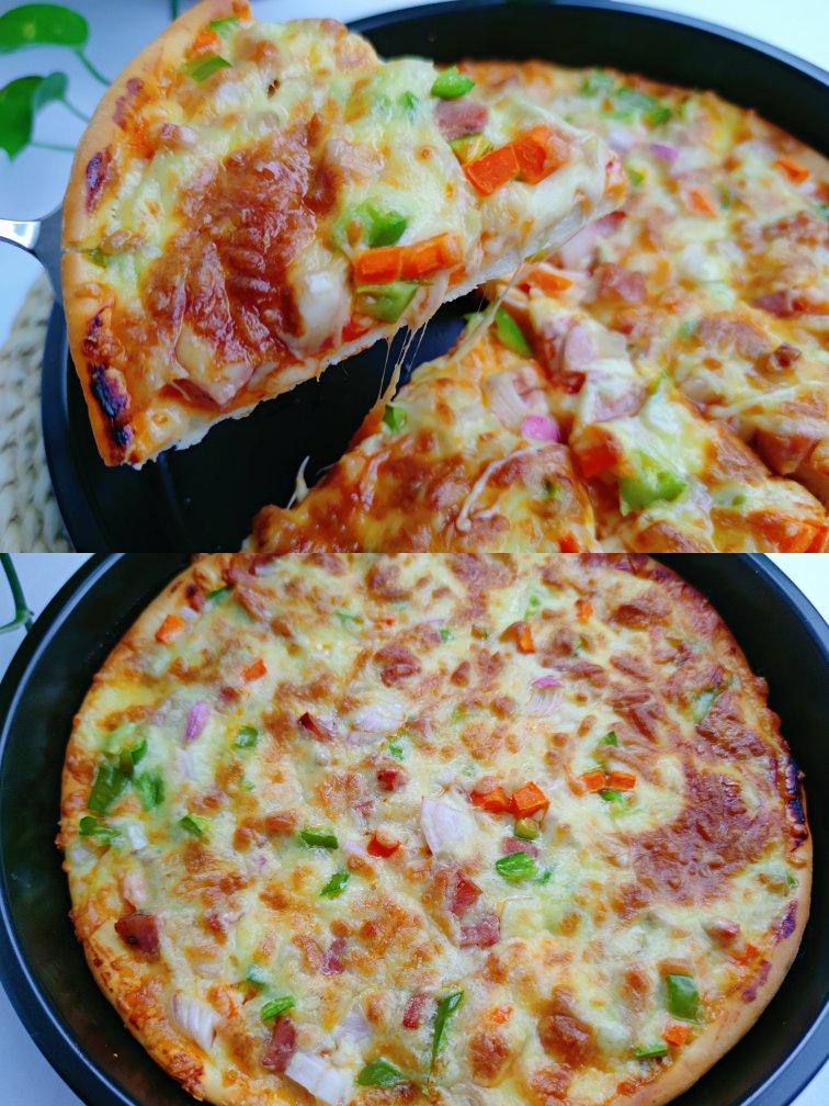 自制懒人披萨🍕全网最快手做法！