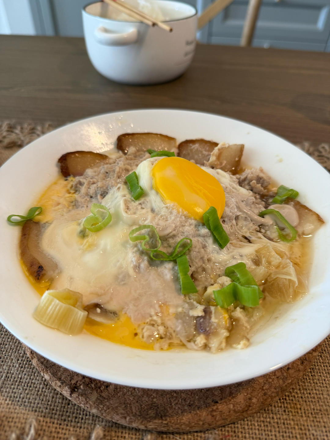 简单又好吃的肉饼蒸蛋