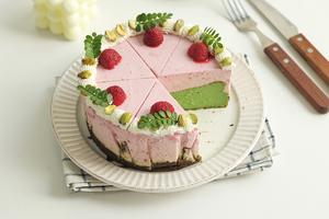 树莓开心果巴斯克🍰/芝士蛋糕的做法 步骤34