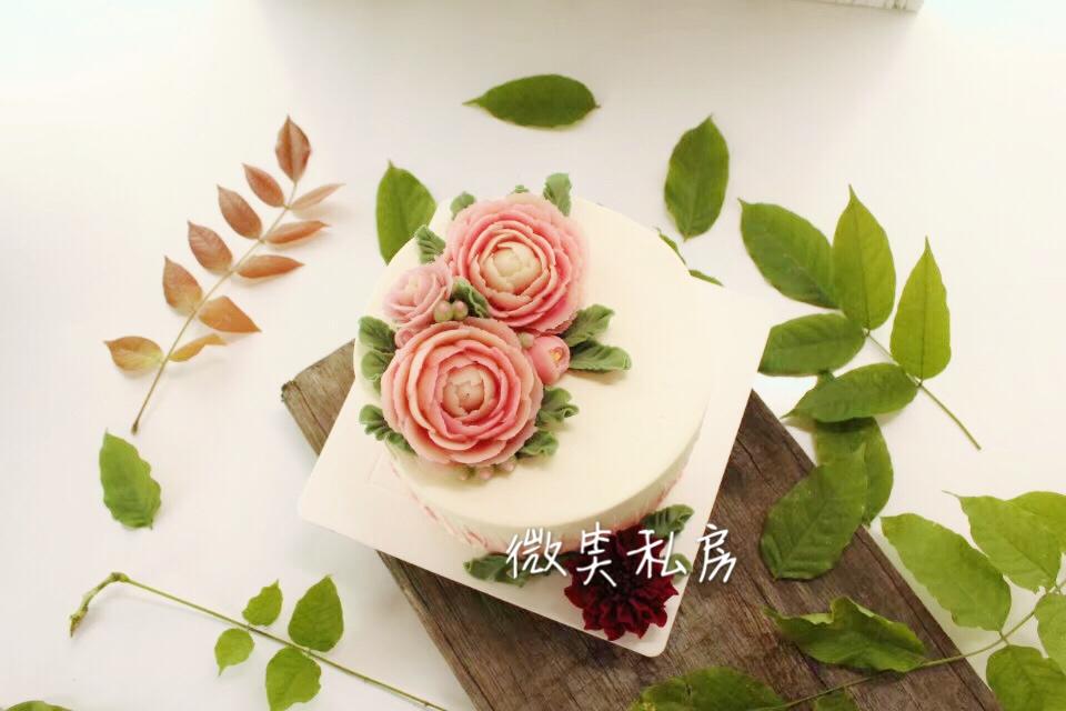 豆沙裱花蛋糕