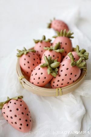 可爱到爆表的草莓馒头的做法 步骤12