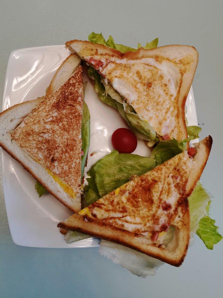 爆浆芝士火腿三明治（平底锅版）