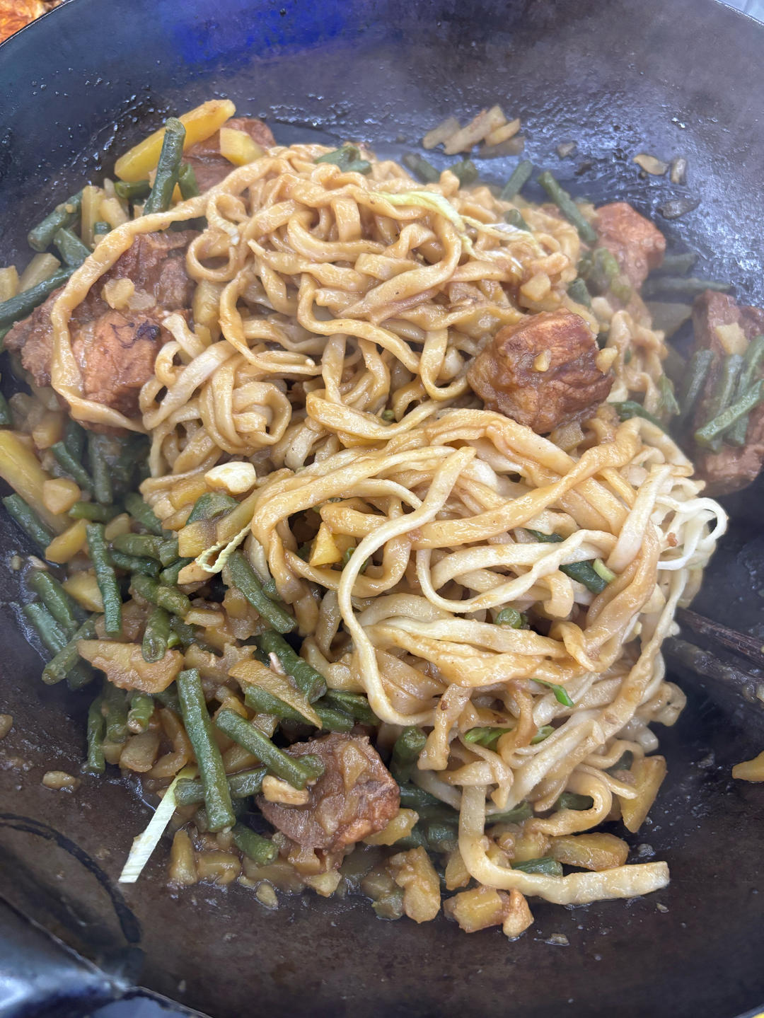 地道老北京扁豆焖面 豆角焖面 太好吃小心吃撑哦