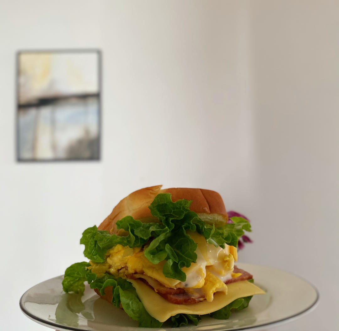 芝士厚蛋烧三明治