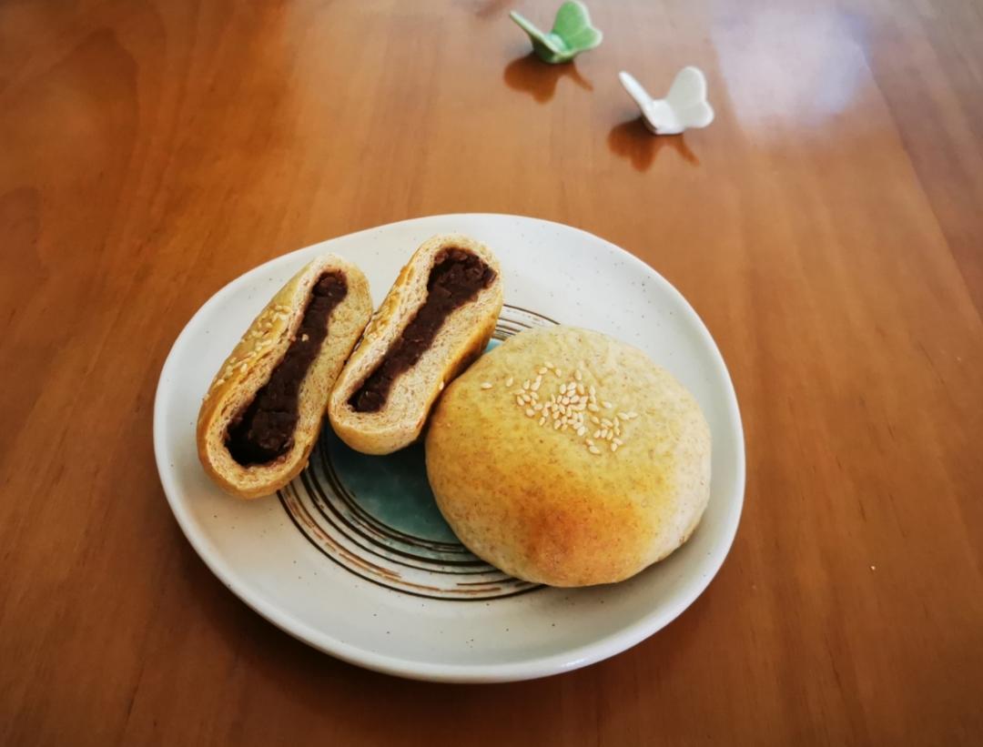 全麦日式红豆面包（超低糖油/椰子油版本）｜手揉+隔夜冷藏发酵+新手友好