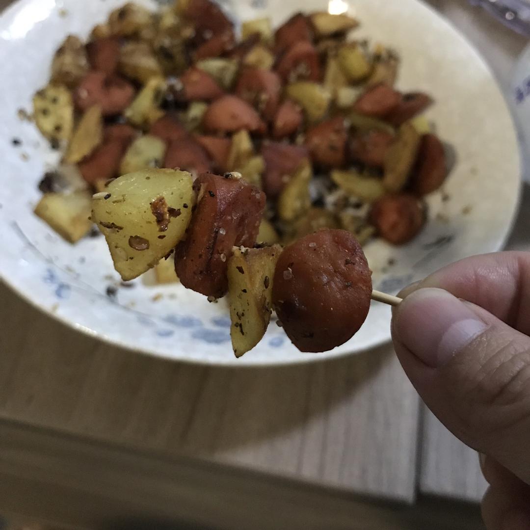 孜然土豆火腿肠 香辣过瘾还便宜！