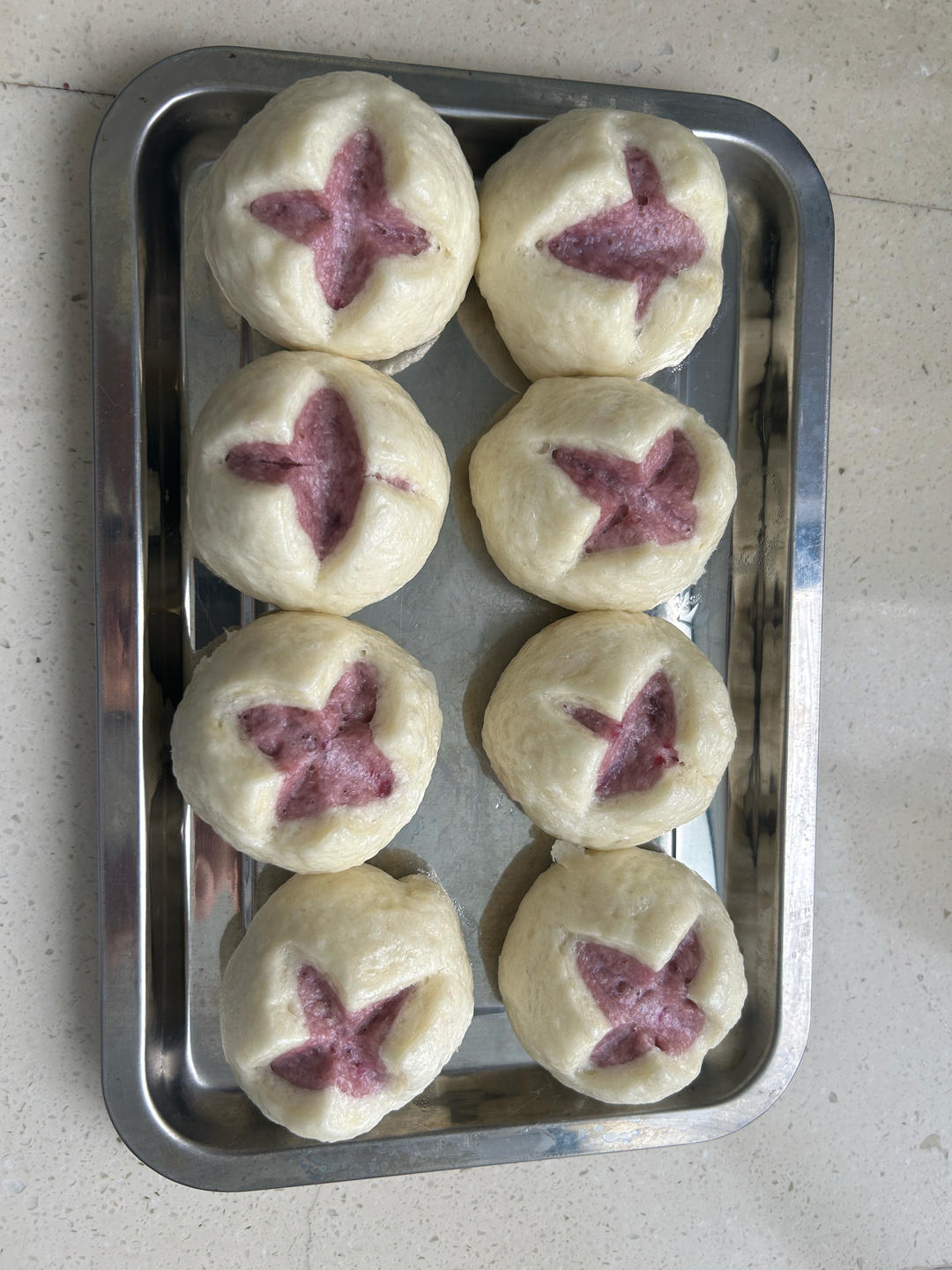 紫薯开花馒头（一次发酵双色馒头）