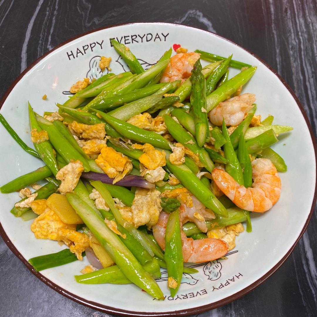 芦笋炒虾仁