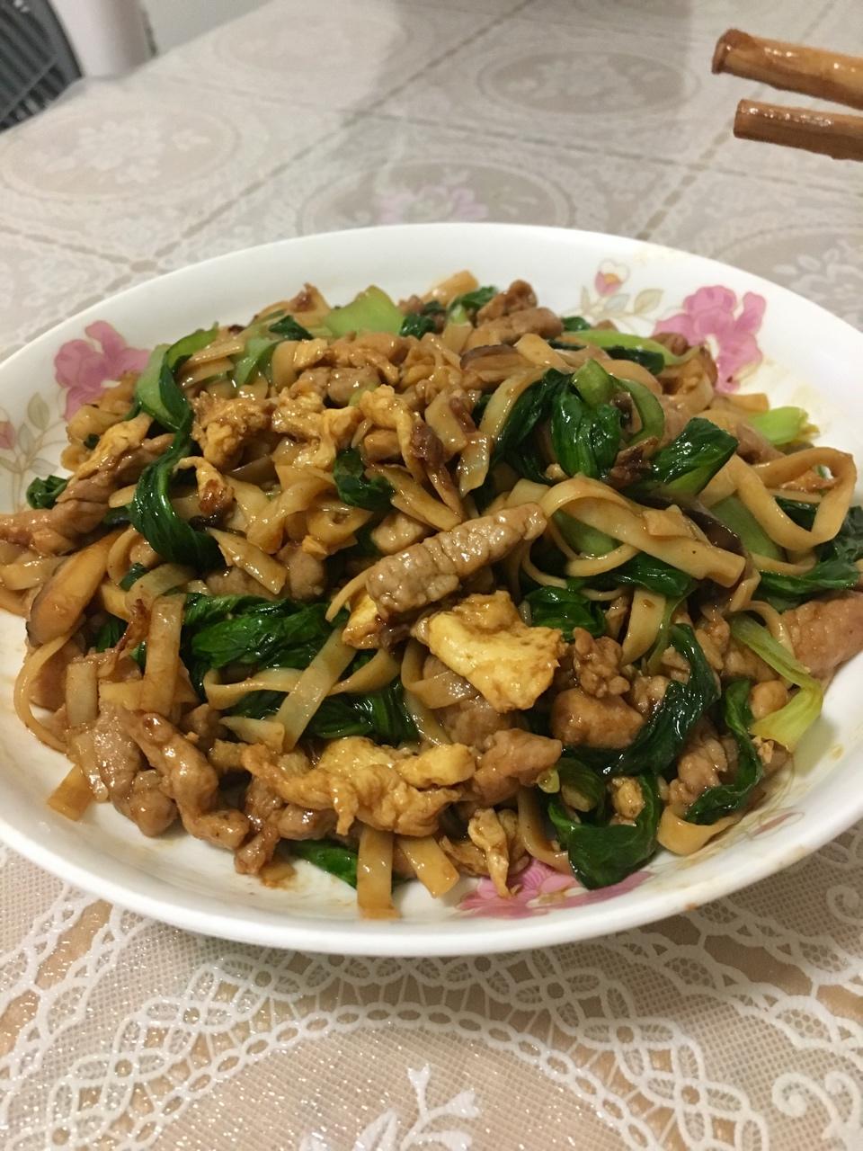 青菜肉丝炒面